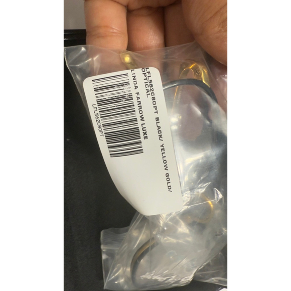 Unisex Linda Farrow Optical Glasses Black/Gold One Size LFL562 optical - Picture 10 of 14